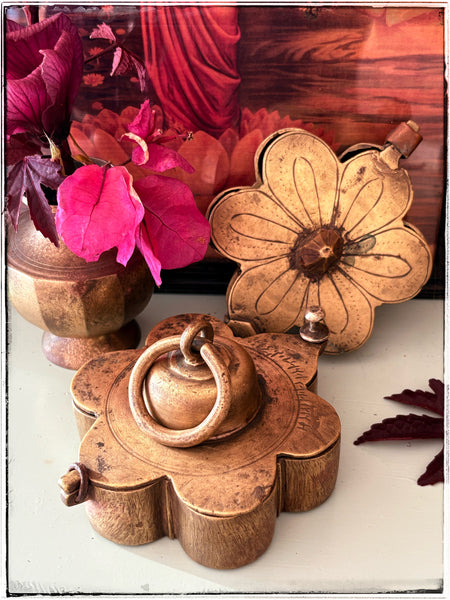 Antique brass tikka tins