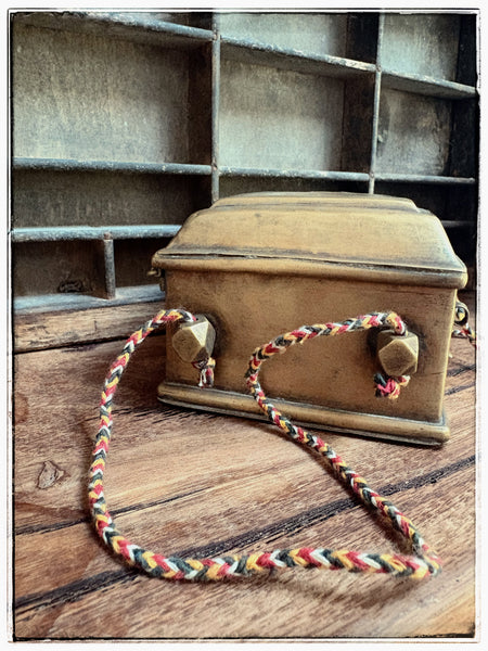 Antique brass spice box