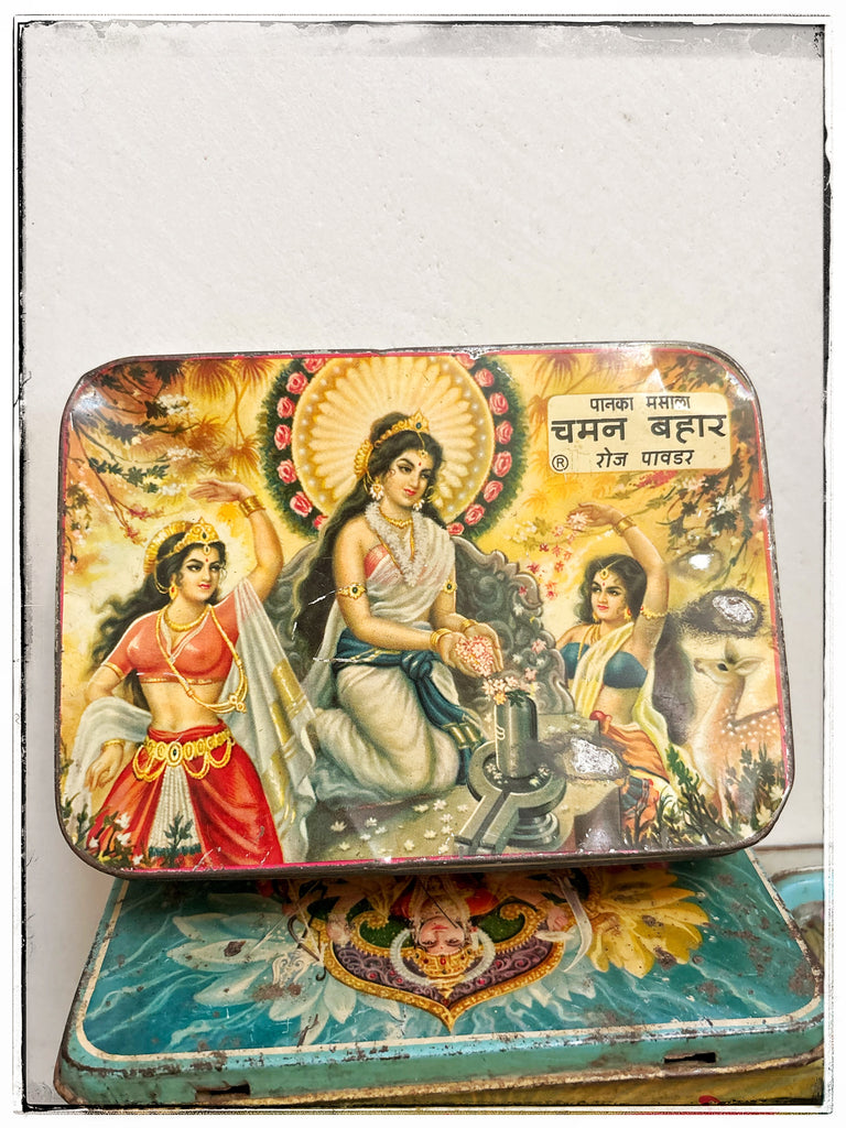 Vintage Devi worship tin