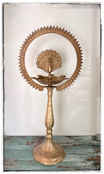 Antique peacock diyas
