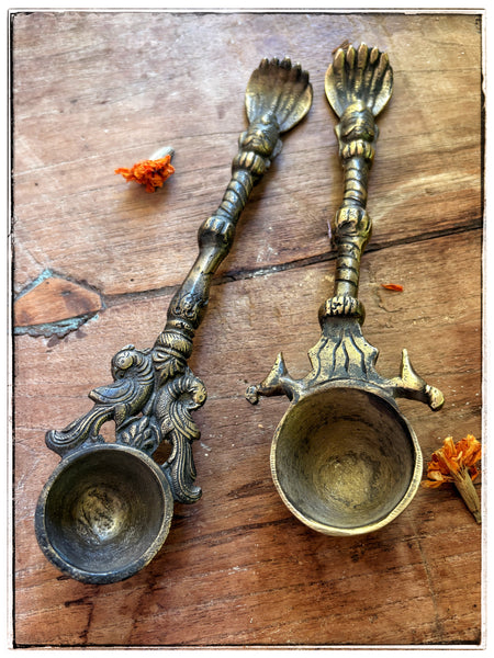 Ornate brass pali spoons