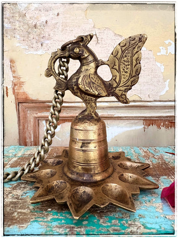 Antique peacock diya