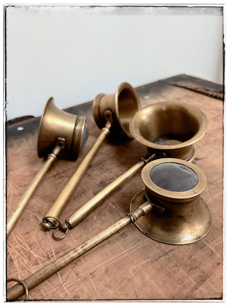 Vintage brass tea filters