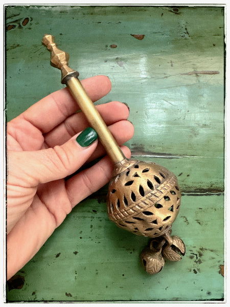 Antique brass rattles