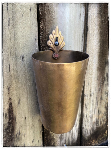 Vintage brass hanging cup