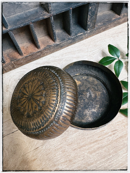 Antique etched tin