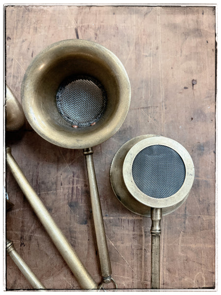 Vintage brass tea filters