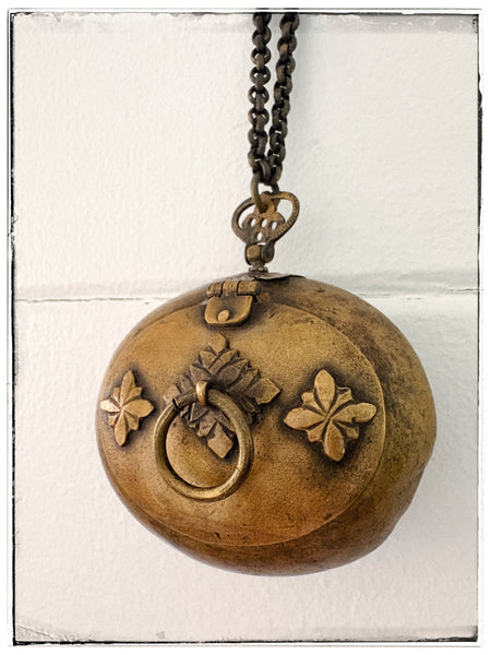 Antique brass snuff tin
