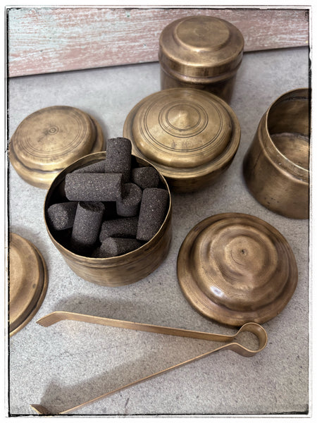 Vintage brass tins