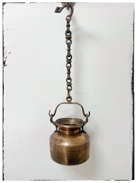 Antique hanging brass lota