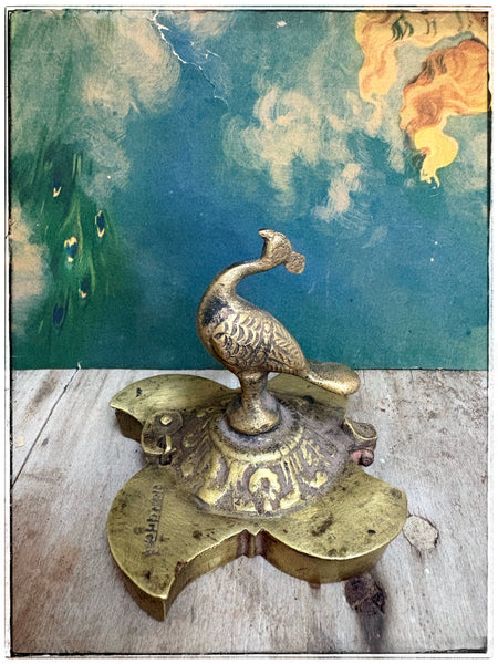 Antique peacock tikka box