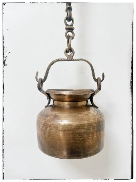 Antique hanging brass lota