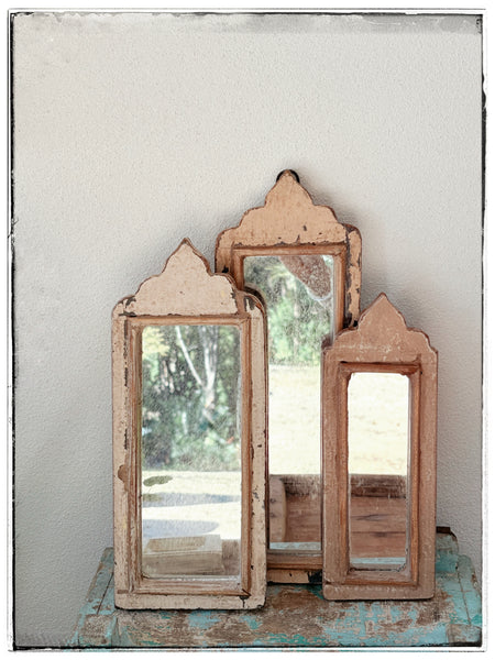 Wooden arch mirrors