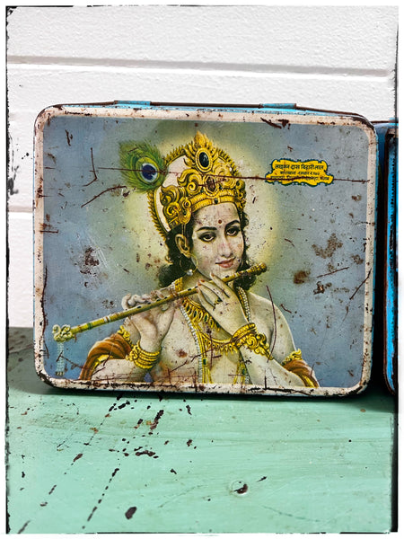 Vintage Krishna tin