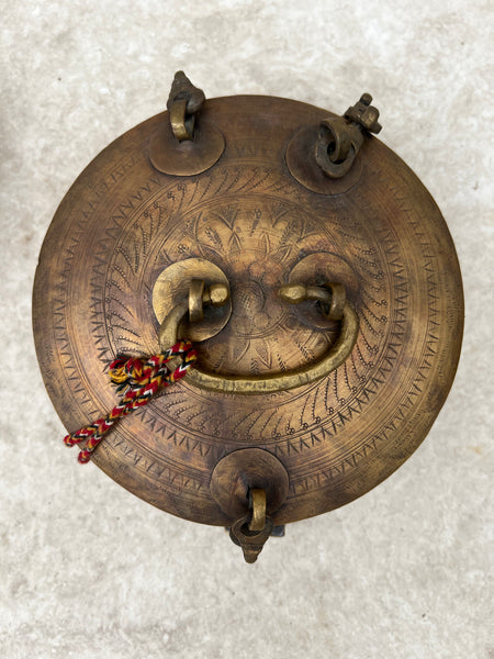 Antique chain box with lock
