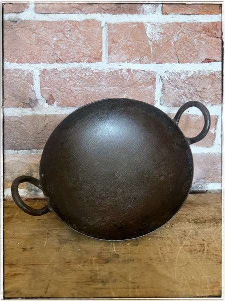 Vintage kadai- iron cooking pot