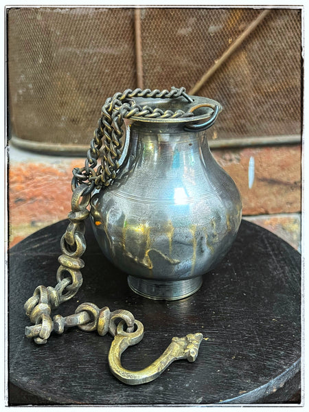 Antique hanging brass lota