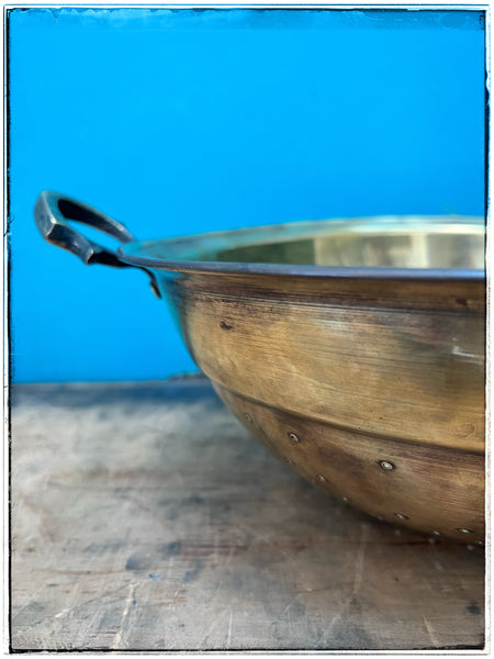 Large brass colander