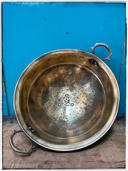 Large brass colander