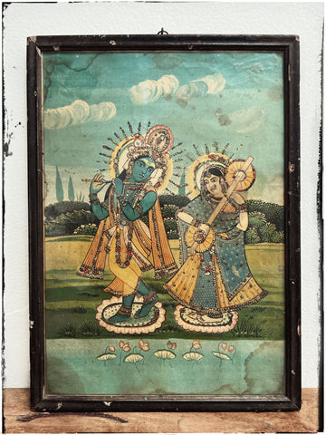 Vintage Krishna +Radha print