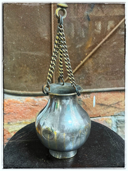 Antique hanging brass lota