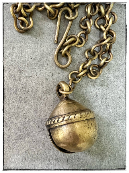 Antique brass hanging bell #6