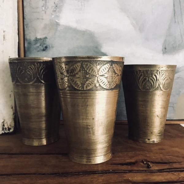 Brass lassi cups small