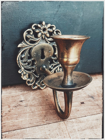 Brass wall candle