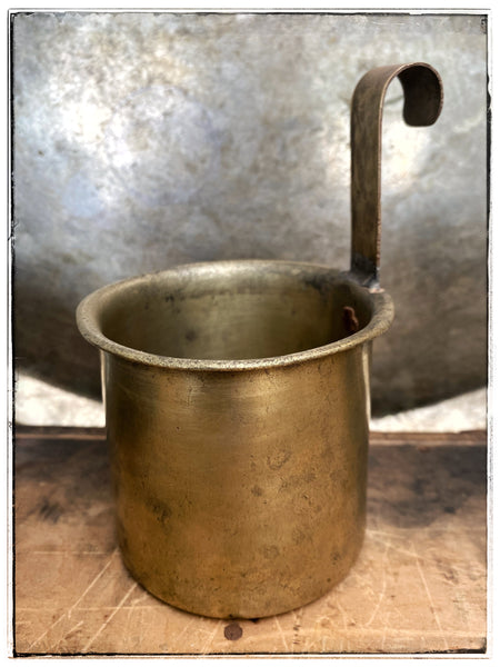 Vintage brass hanging pot
