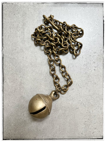 Antique temple bell on chain B3