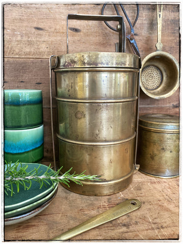 Vintage Bombay brass tiffin