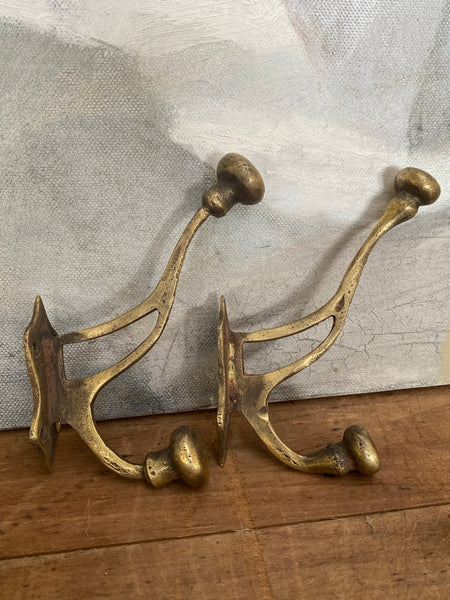 Vintage brass spliced wall hook