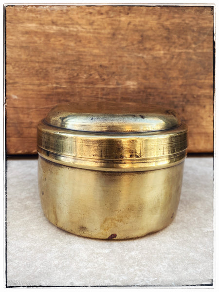 Vintage brass tea tin