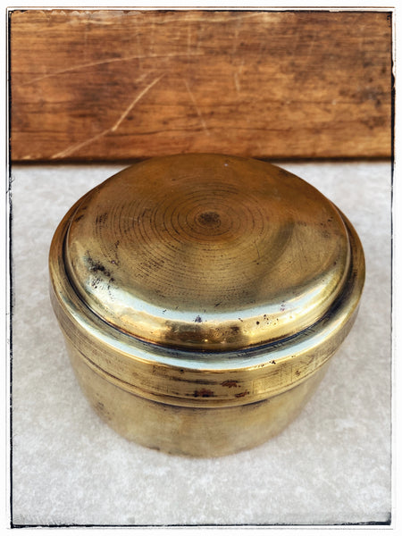 Vintage brass tea tin