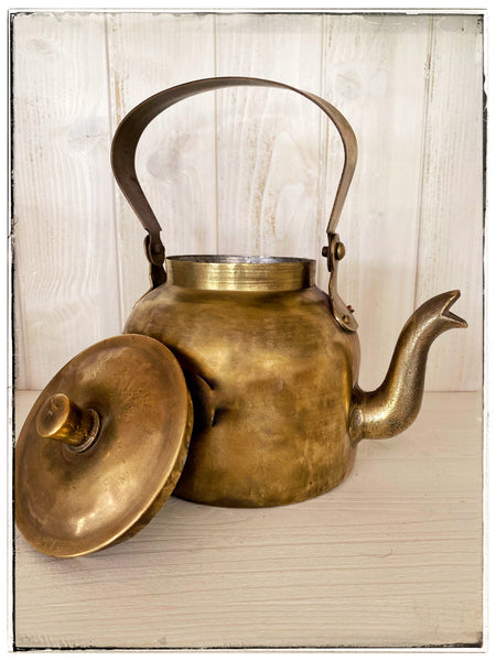 Vintage brass tea pot