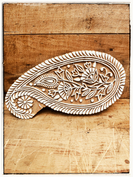Paisley Woodblock stamp - extra large