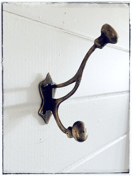 Vintage brass spliced wall hook