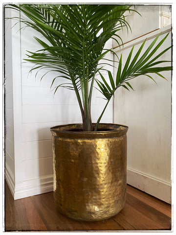 Antique brass planter