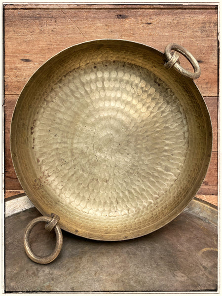 Antique hand-beaten brass pan