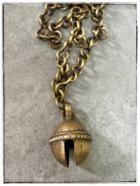 Antique brass hanging bell #3