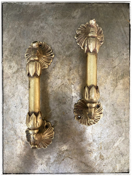 Antique brass door handles