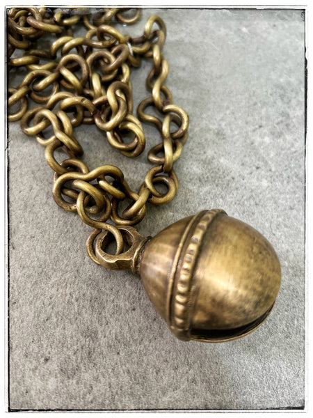 Antique brass hanging bell #3