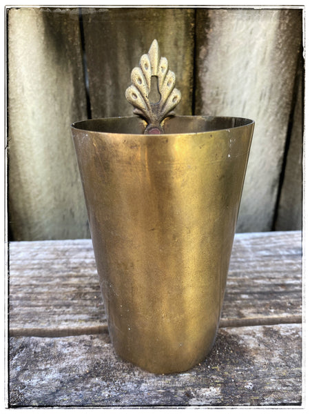 Wall mounted brass cup